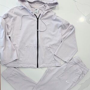 Nike Lavender Hoodie with Black Zipper